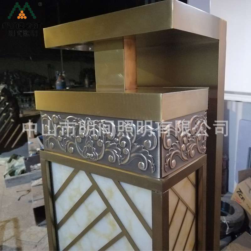 户外中式创意仿云石壁灯 小区大堂酒店别墅亚克力不锈钢墙壁灯
