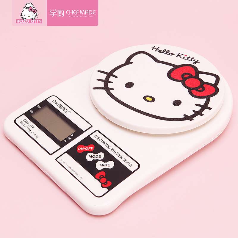 学厨 kitty 猫精准电子秤家用小型高精度厨房烘焙0.1g日式电子秤