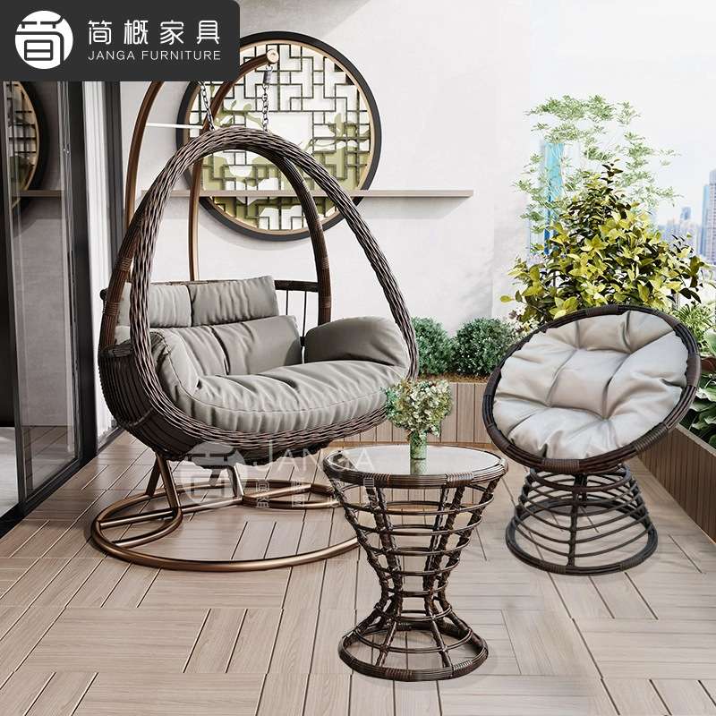 户外别墅庭院吊篮秋千防雨防晒藤编摇椅家具网红鸟巢休闲吊椅秋千