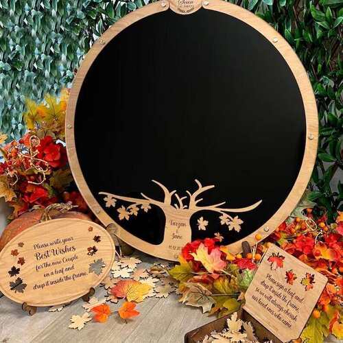 Wedding Guest Book 跨境婚礼祝福语留言毕业赠言木质工艺品