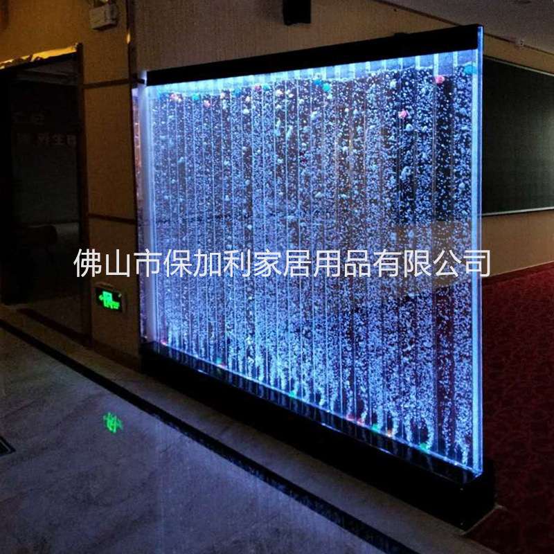 大型水幕墙气泡屏风客厅水景隔断玄关装饰酒柜流水帘创意水舞鱼缸