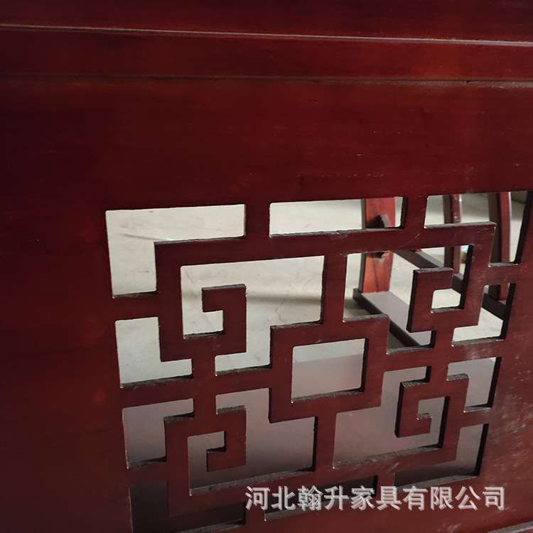 花纹国学桌 仿古国学课桌椅 幼儿园双人学生课桌榆木中式马鞍桌