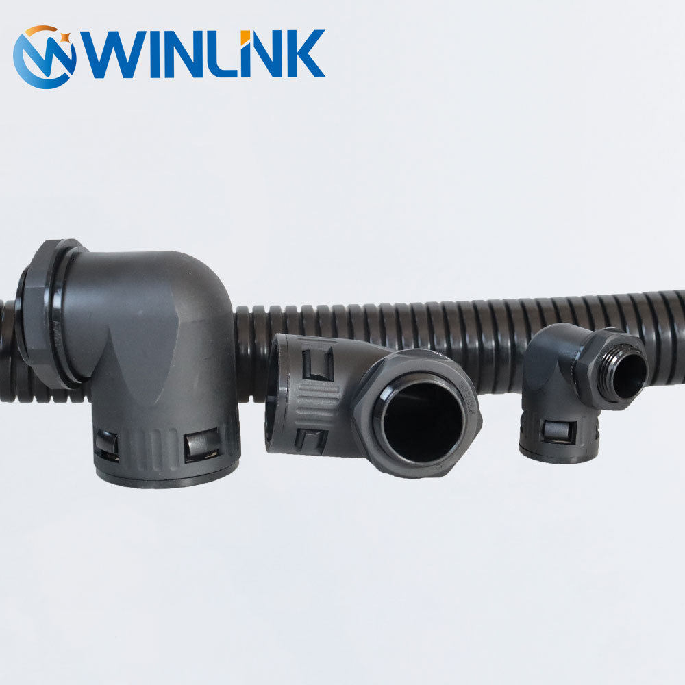 威联科WINLINK90度弯角尼龙波纹管快速接头RW机器人穿板软管弯头