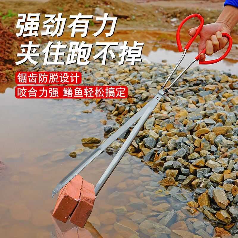 不锈钢加厚黄鳝夹子防滑夹泥鳅钳垃圾夹