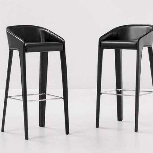 皮椅现代简约酒吧吧台椅靠背椅咖啡椅北欧餐椅高脚凳bar stool