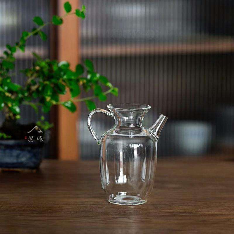 玻璃绿茶壶花茶滤网龙井茶壶 高硼硅耐高温公道公杯匀杯 手执壶