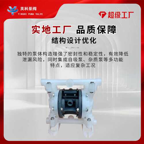 耐腐蚀气动隔膜泵QBY3-20PPF46聚丙烯6分第三代小型耐酸耐碱塑料