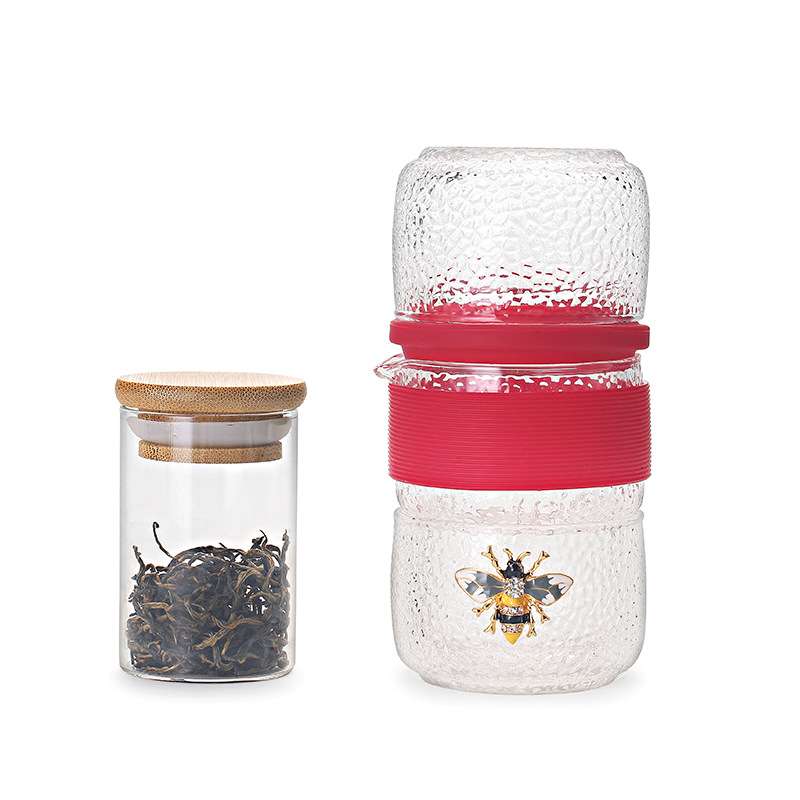 快客杯玻璃旅行茶具套装耐热泡茶杯便携随身茶壶沏茶一壶二杯