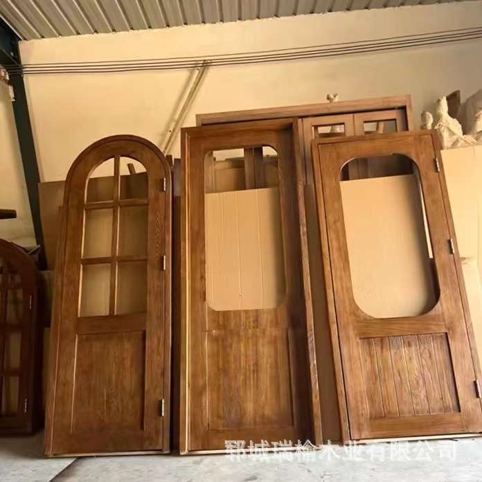 网红民宿装修门窗实木可折叠门窗翻窗复古门店铺大门榆木吧台窗
