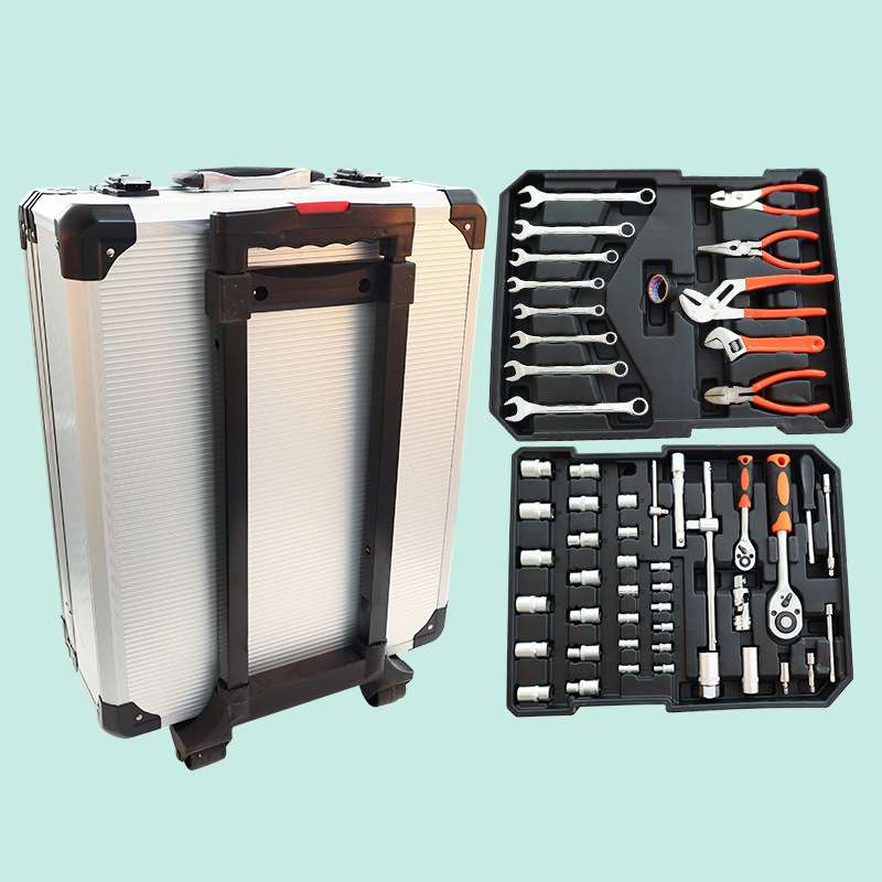 厂家销售 186件套工具套装家用手动工具汽修组合铝合金维修工具箱