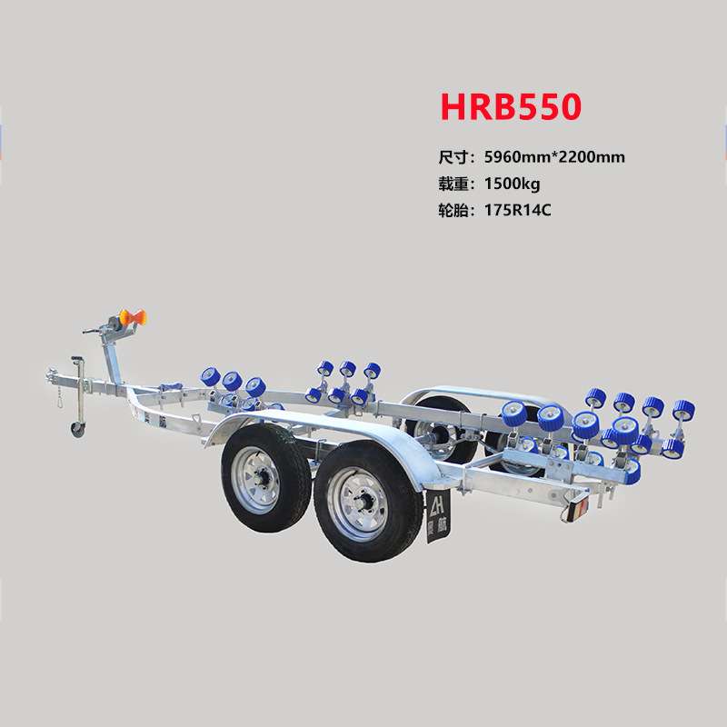 冲锋舟橡皮艇拖车550双轴拖车架 摩托艇重型游艇快艇拖车小船托架