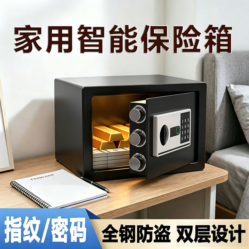 历狮家用钢制密码保险柜存钱罐