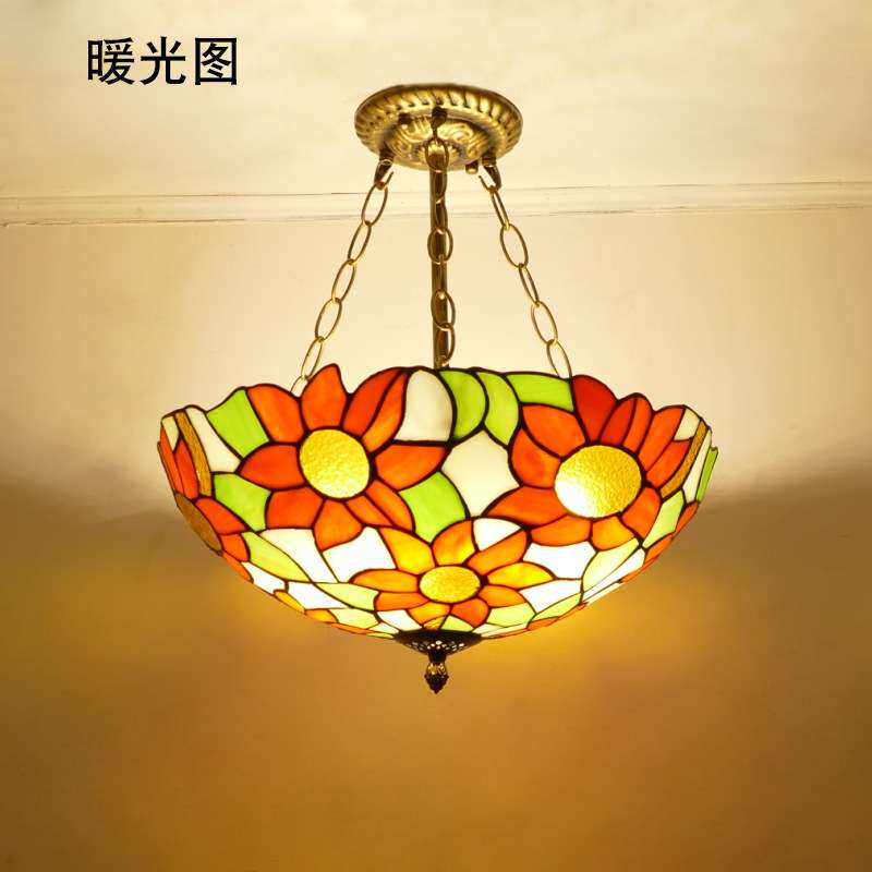 简约地中海反吊灯咖啡厅酒吧店面家居美式地中海蓝色反吊灯具