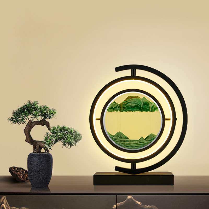 沙漏摆件家居装饰品3d玻璃流沙画现代简约办公室桌面动态沙画液体