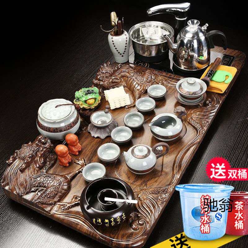 家用全自动电磁炉烧水壶一体茶盘茶具套装客厅泡茶台整套茶海