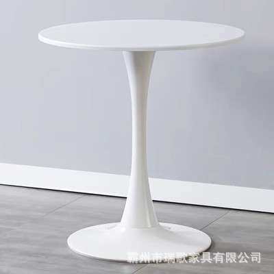 家用圆形餐桌轻奢现代简约休闲咖啡接待洽谈桌小户型伊姆斯小圆桌