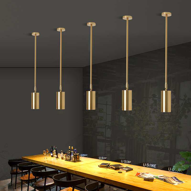 长杆金色射灯店铺 商用服装店美甲店工装吊灯单头小射灯led轨道灯