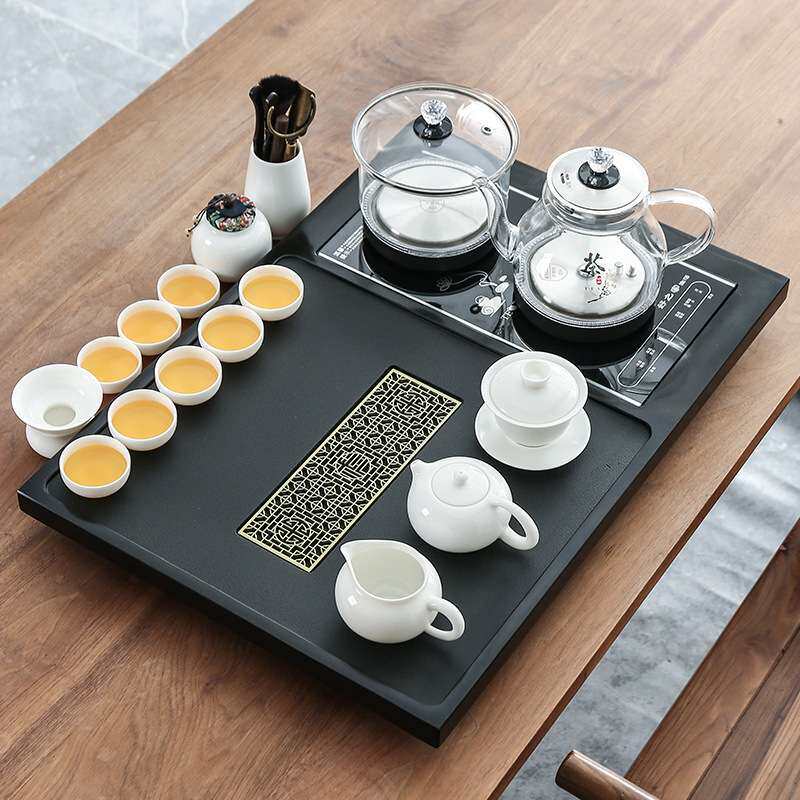 乌金石茶盘小型茶台套装家用全自动一体式办公室会客茶具排水茶海