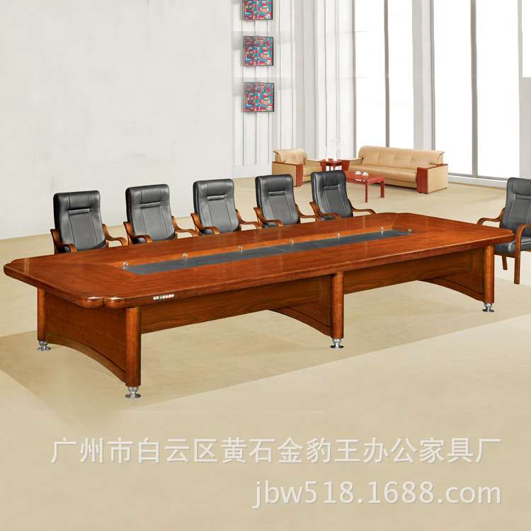 广东办公家具会议桌实木油漆会议台 开会桌长条会议桌公司会议桌