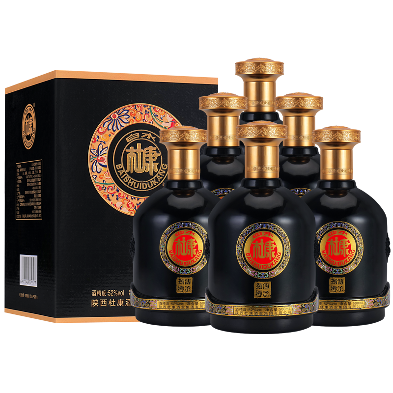 赋龙吟杜康传承80浓香型52度白酒500ml6瓶装整箱过节送礼纯粮食酿