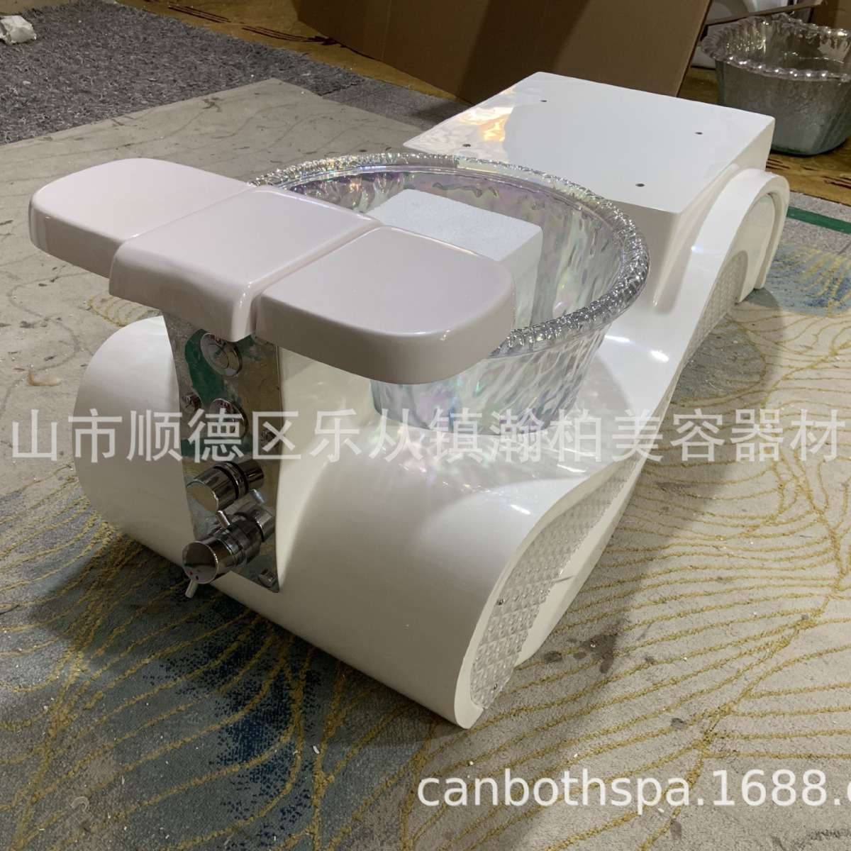 热卖款玻璃钢纤维水晶盆厂家直销冲浪洗脚修脚底座美甲店沙龙款