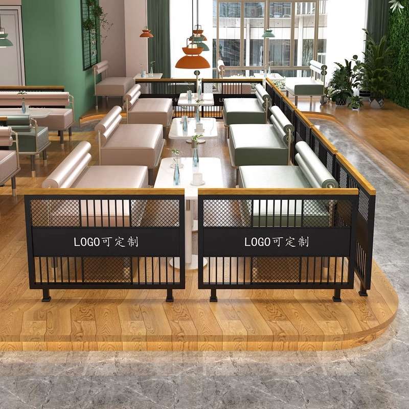 铁艺矮隔断屏风餐饮厅酒店办公工业风卡座绿植围护栏商用装饰花架