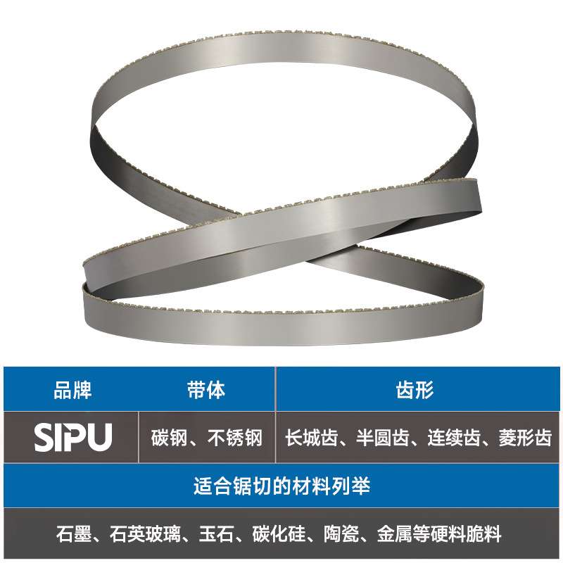 金刚砂锯条金刚石切割石墨玻璃石英石碳棒陶瓷多单晶机用带锯条