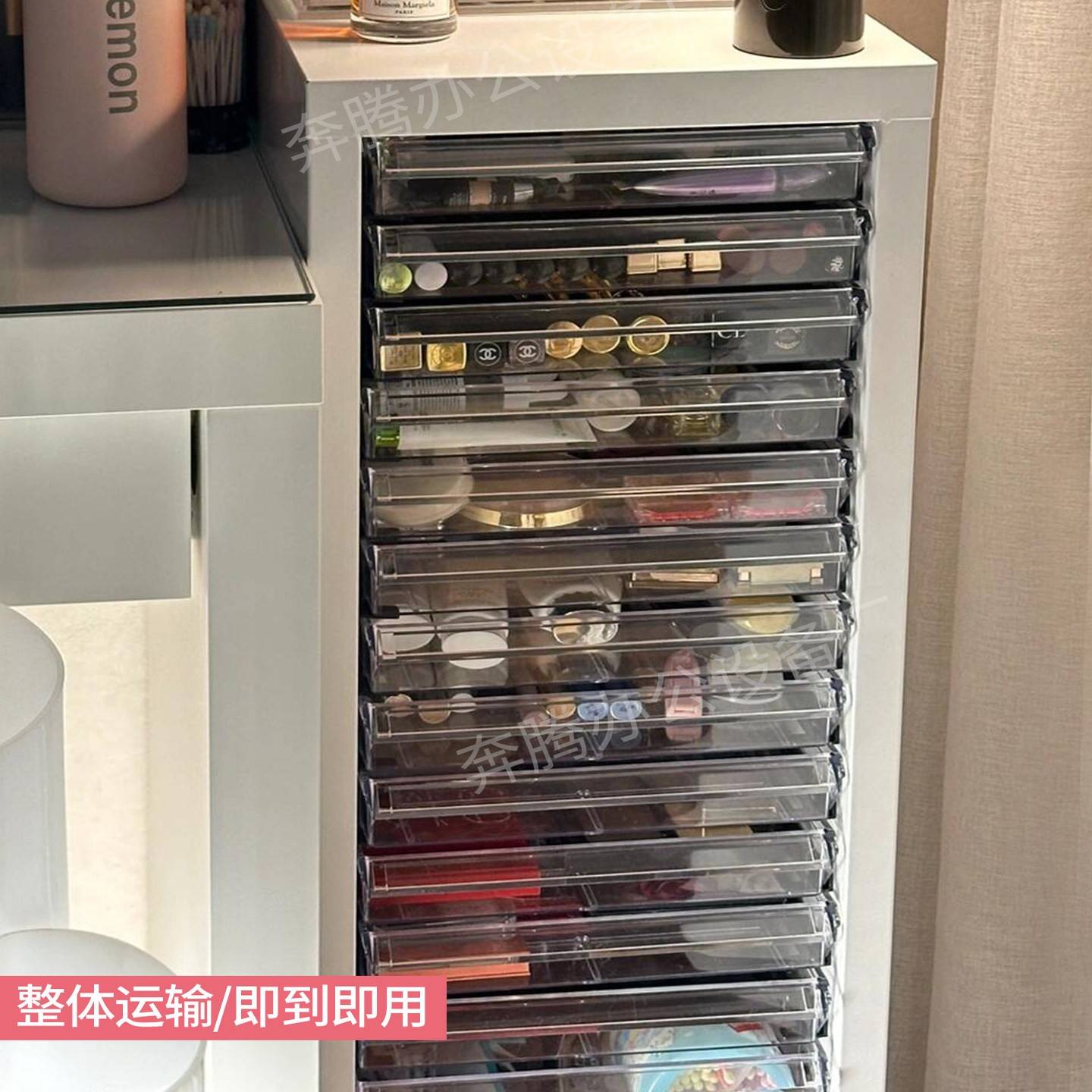 溥畔年 家用杂物收纳整理多层柜美甲亮片甲油罐内衣书本作业带轮