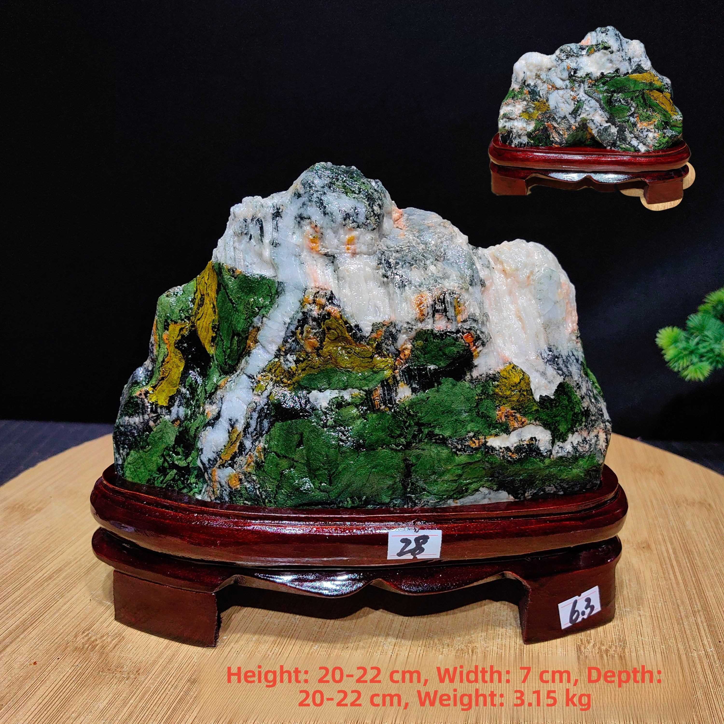 溥畔年 天然奇石青海彩石原石黄河石中国画草花石家居客厅装饰摆