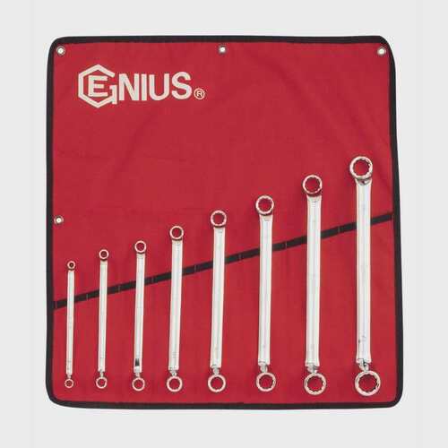 GENIUS天赋工具8件套精抛光英制双梅花扳手组75°眼镜扳手DE-708S