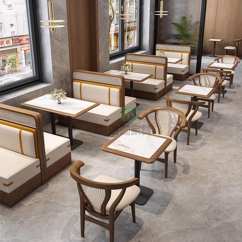 卡座沙发东南亚餐厅火锅店湘菜馆连锁店实木桌椅餐饮家具靠墙卡座