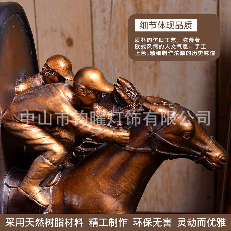 欧式复古正义赛马书档雕塑像家居客厅装饰品办公室律师事务所摆件
