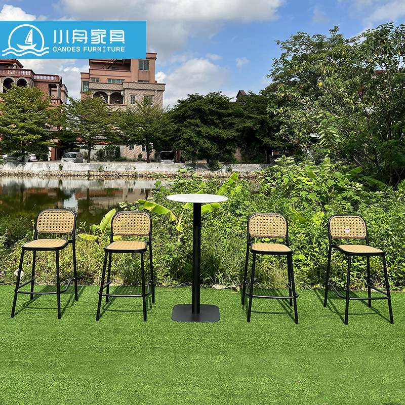 户外家具庭院阳台海景房吧台椅咖啡厅奶茶店室外酒吧餐吧高脚桌椅