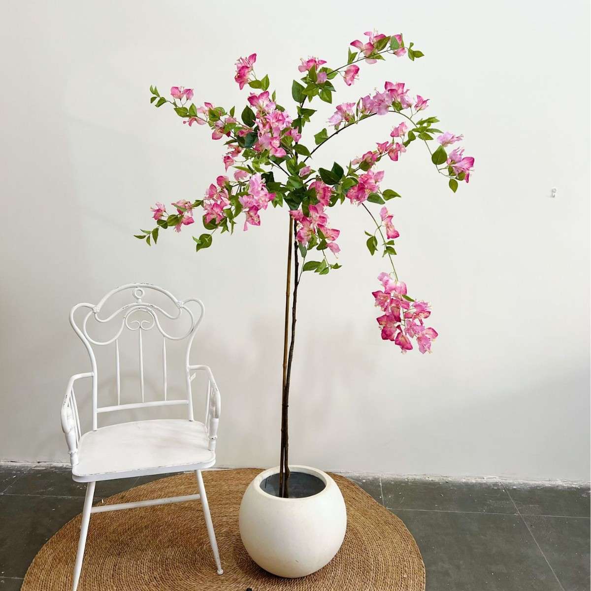 含阳仿真绿植盆栽摆件大型三角玫树客厅摆设落地室内装饰防真花批