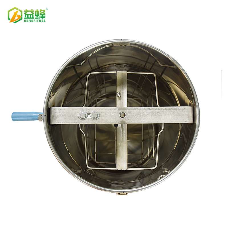 益蜂蜂具 2框手动不锈钢摇蜜机 无缝波纹盖 通用甩蜜打糖桶离心机