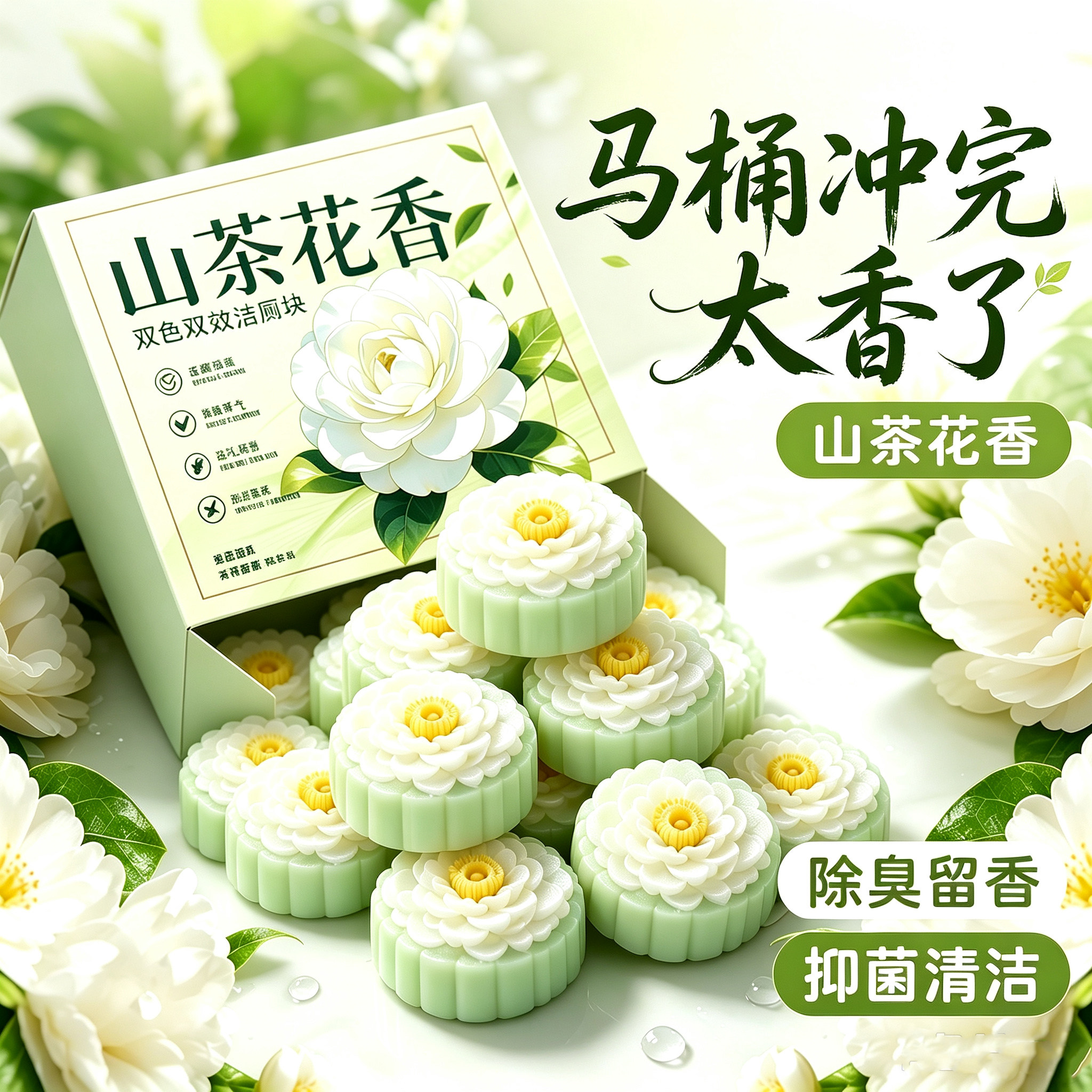 山茶花香马桶蓝泡泡除菌除臭神器