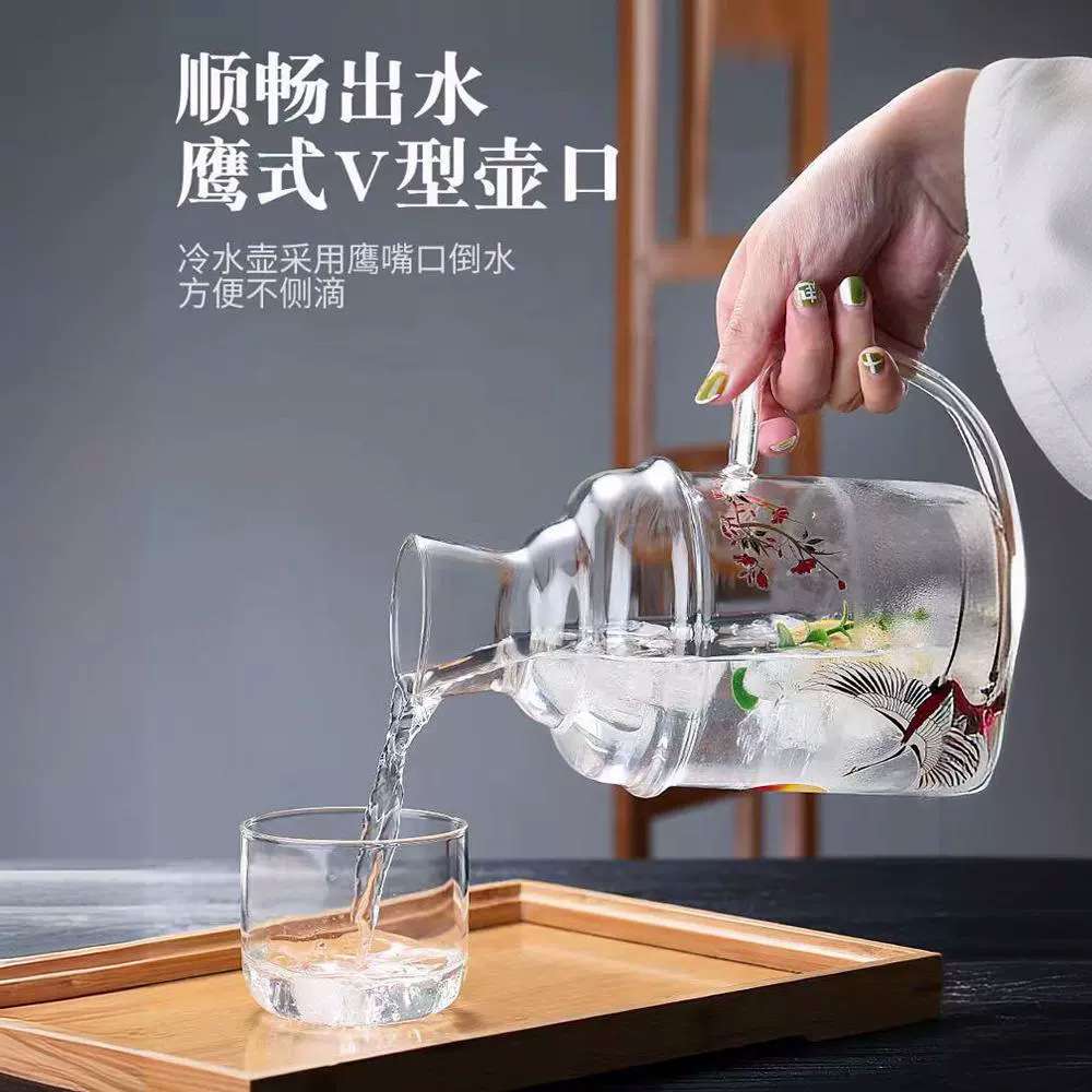 冷水壶复古玻璃简约家用倒扣凉开水扎壶办公室高温凉水壶厂家