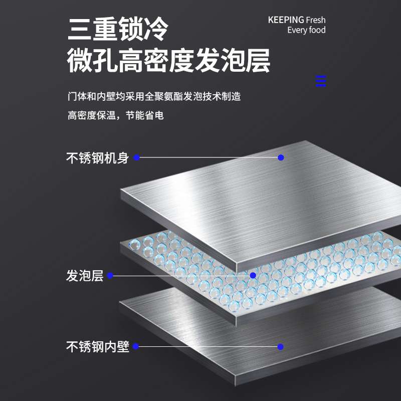 鑫沃嘉商用冷藏工作台冰柜奶茶水吧台冷柜饮料厨房卧式冰箱操作台