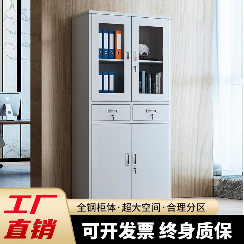新品钢制铁皮文件柜档案存放柜办公柜办公室财务凭证柜员工储物柜