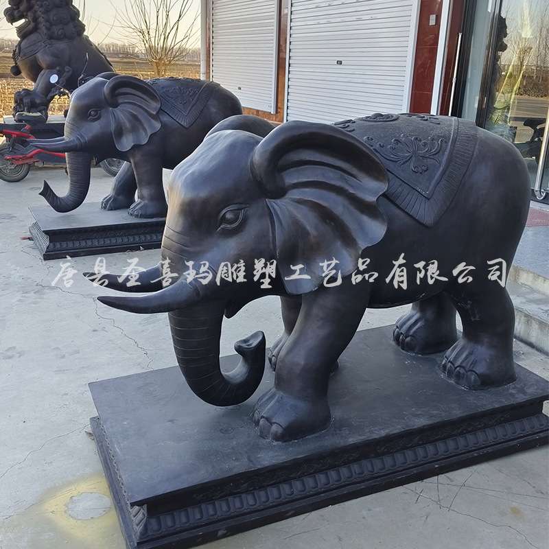 门口铜大象一对儿 铸铜吉祥如意铜大象 酒店公司门口招财铜大象