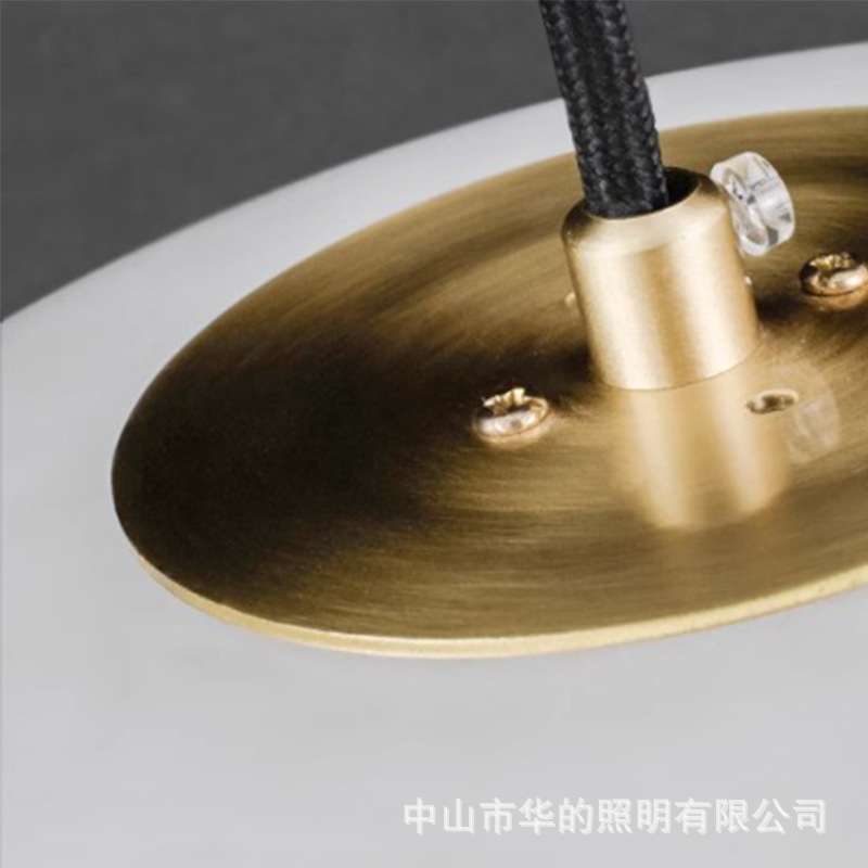 西班牙天然云石全铜单头小吊灯现代卧室床头餐厅吧台灯走廊玄关灯