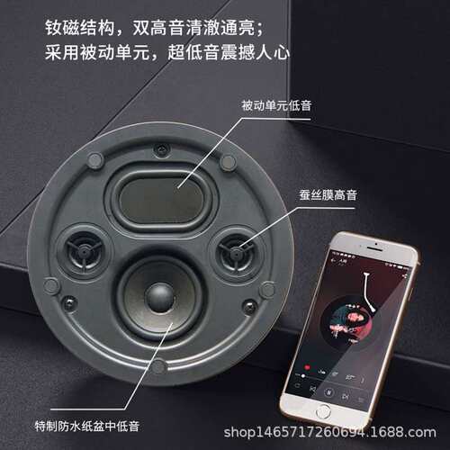 向往HS600背景音乐吸顶音响音箱吸顶防水喇叭超薄带箱体吸顶音响