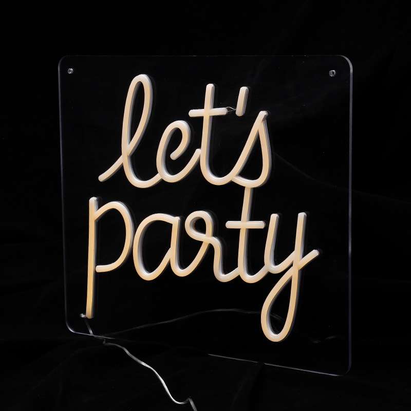 浪漫场景let's party字母灯 派对氛围网红夜景装饰亚克力霓虹灯