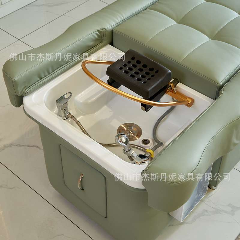 电动升降洗头床恒温水循环头疗床按摩熏蒸沐足足疗理发店发廊专用