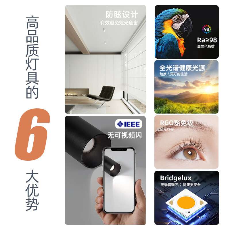 智能明装筒灯射灯led天花灯免开孔圆形吸顶式玄关走道卧室无主灯