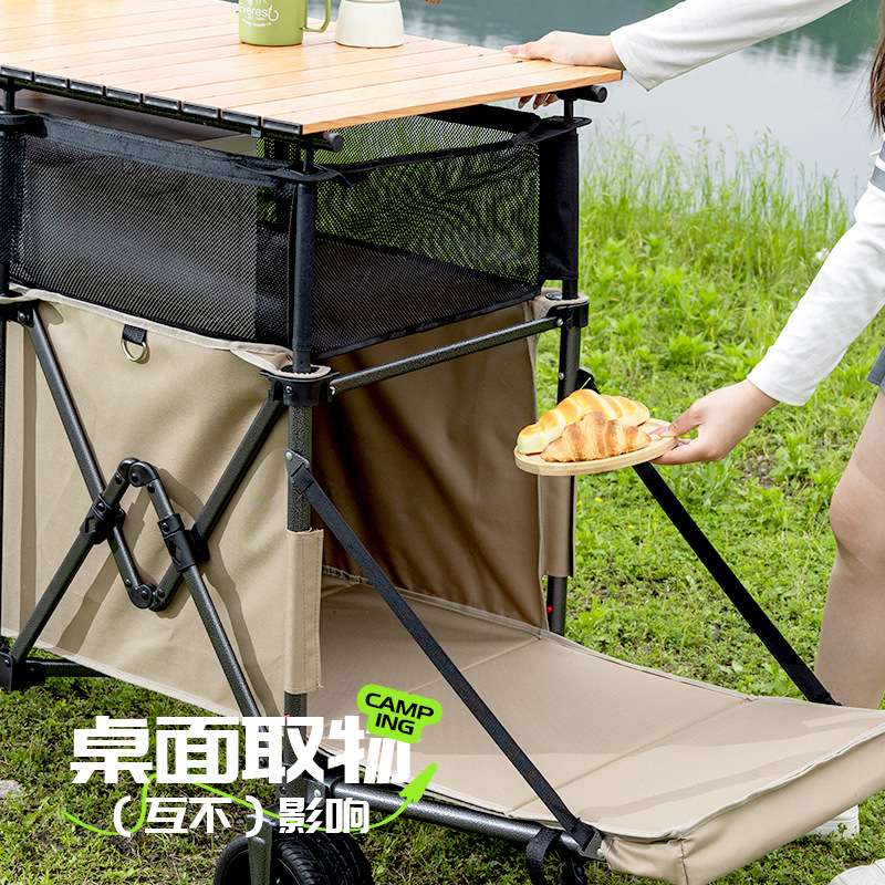 聚拢款露营车可后开户外折叠营地推车野营拖车儿童可躺摆摊小拉车