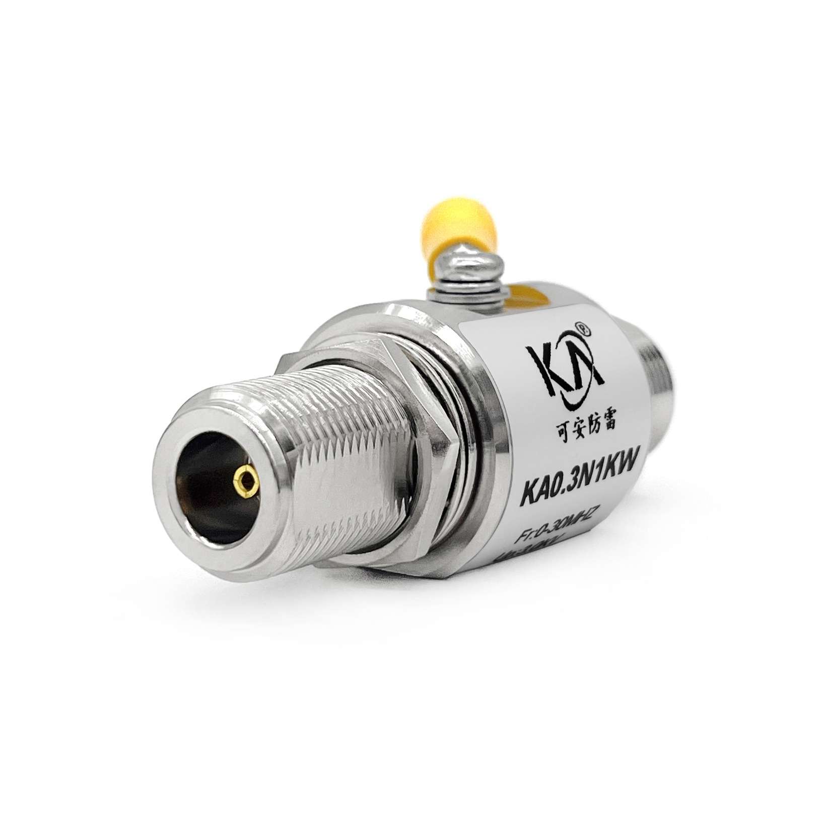 KA0.3N1KW天馈防雷器1.5-30Mhz大功率1KW馈线浪涌保护器N-KK双母