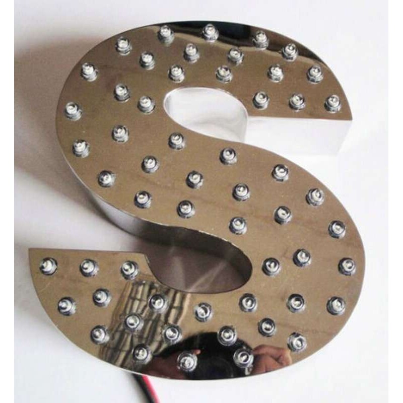 厂家制作不锈钢LED点阵发光字 制作外露字穿孔字牌