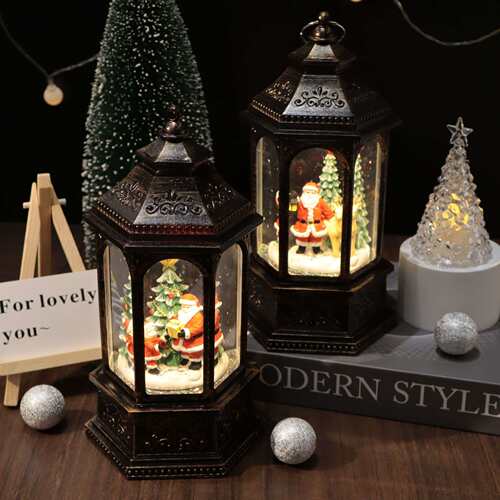 圣诞六角风灯 圣诞节日灯光氛围装饰品摆件Merry Christmas