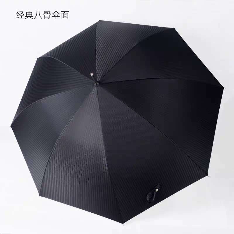 铝合金直柄轻奢广告长柄伞晴雨两用提花轻奢高端商务雨伞加强抗风